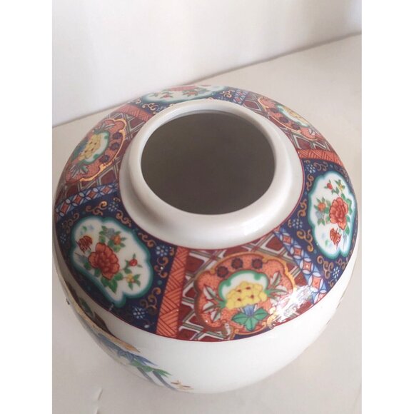 Miyako Japan Hand Painted Ginger Jar/Vase Imari Ware 5 1/2" - Picture 7 of 12